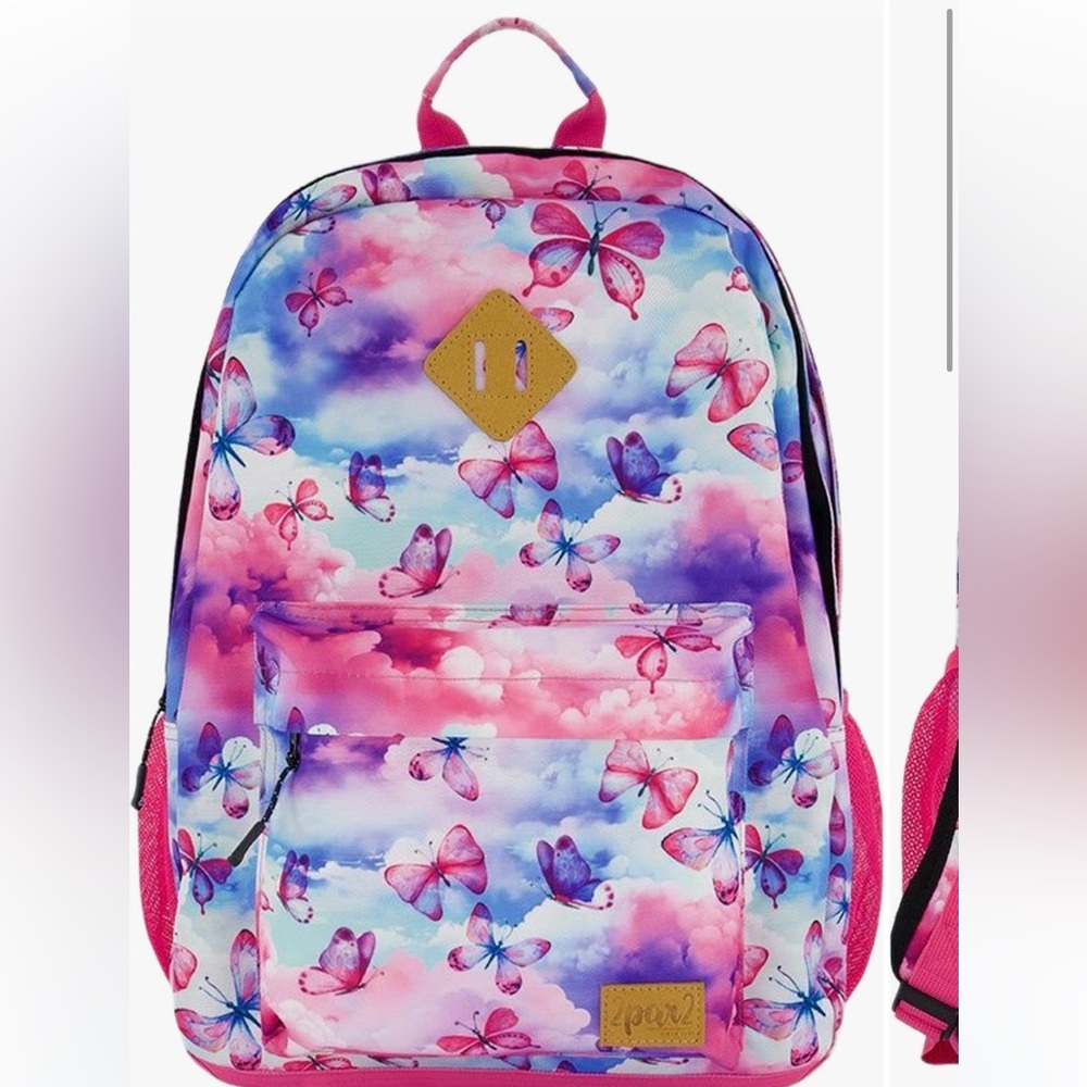 Deux par Deux Kids Butterfly Backpack - Pink and Blue